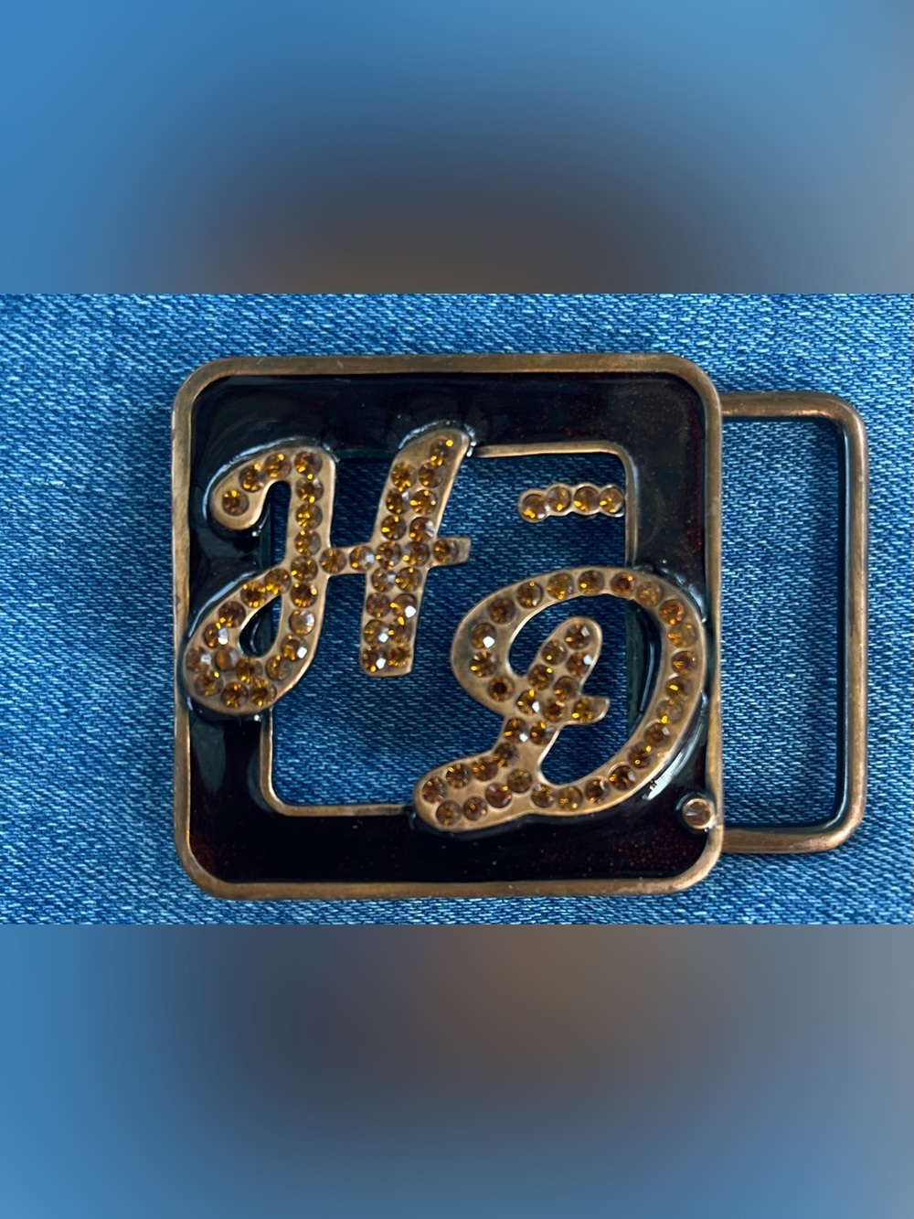 Ladies Harley Davidson embellished belt buckle